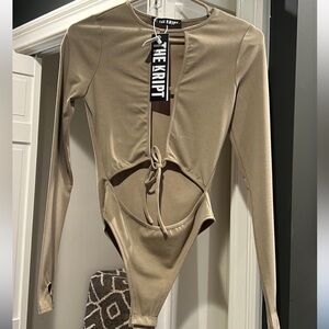 Tan Long Sleeve Bodysuit